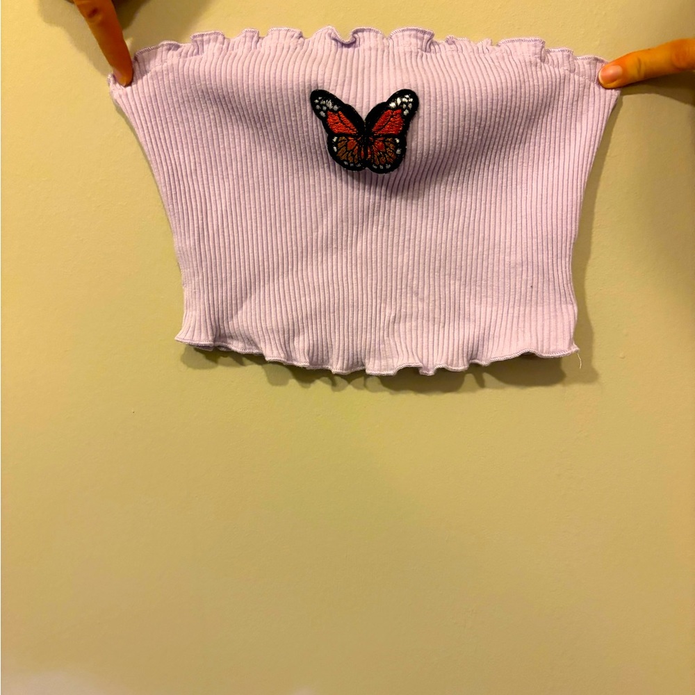 Butterfly cropped tube top